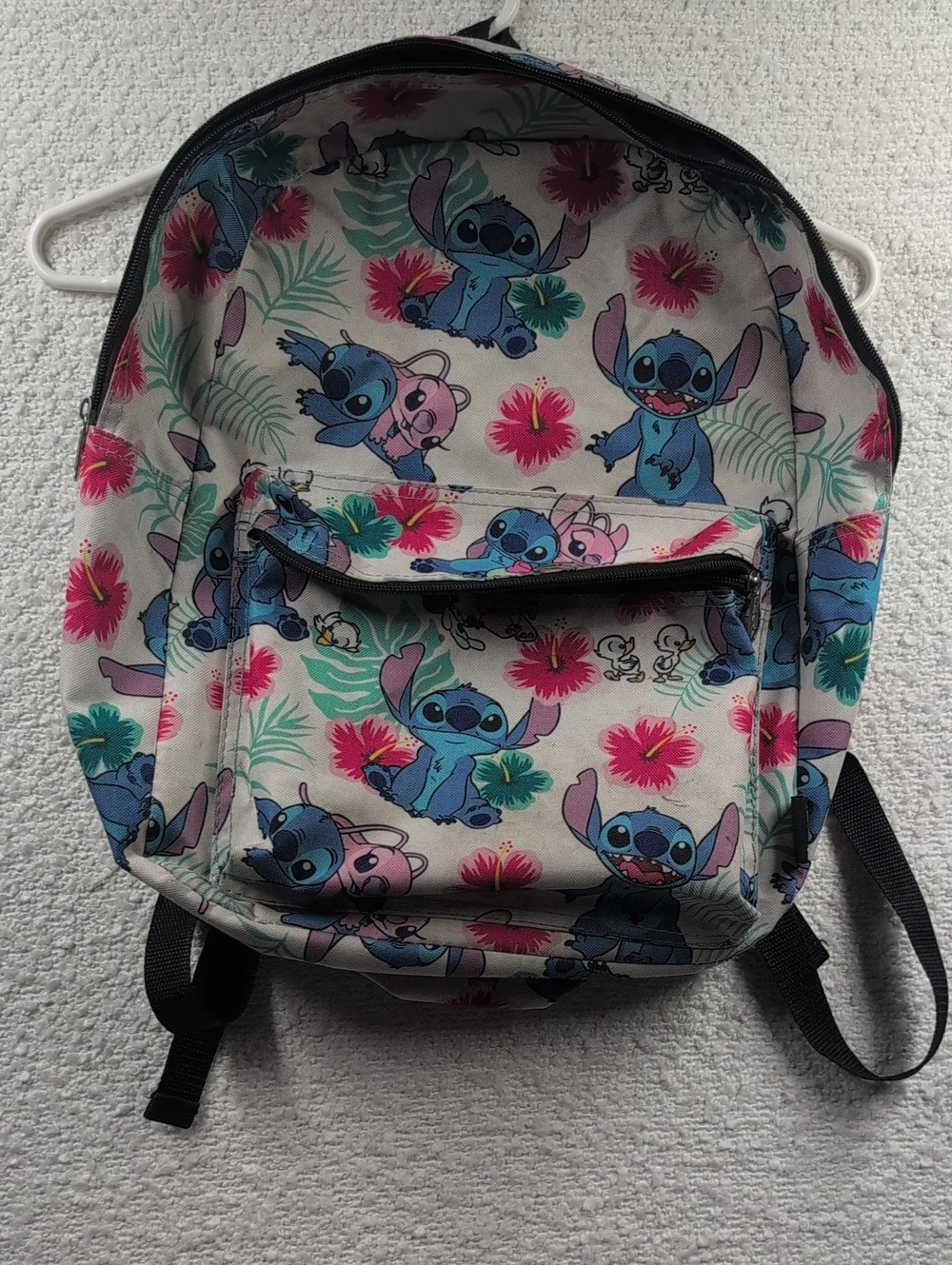 Stitch Floral Print Kids Backpack - Blue/Pink Floral O/S